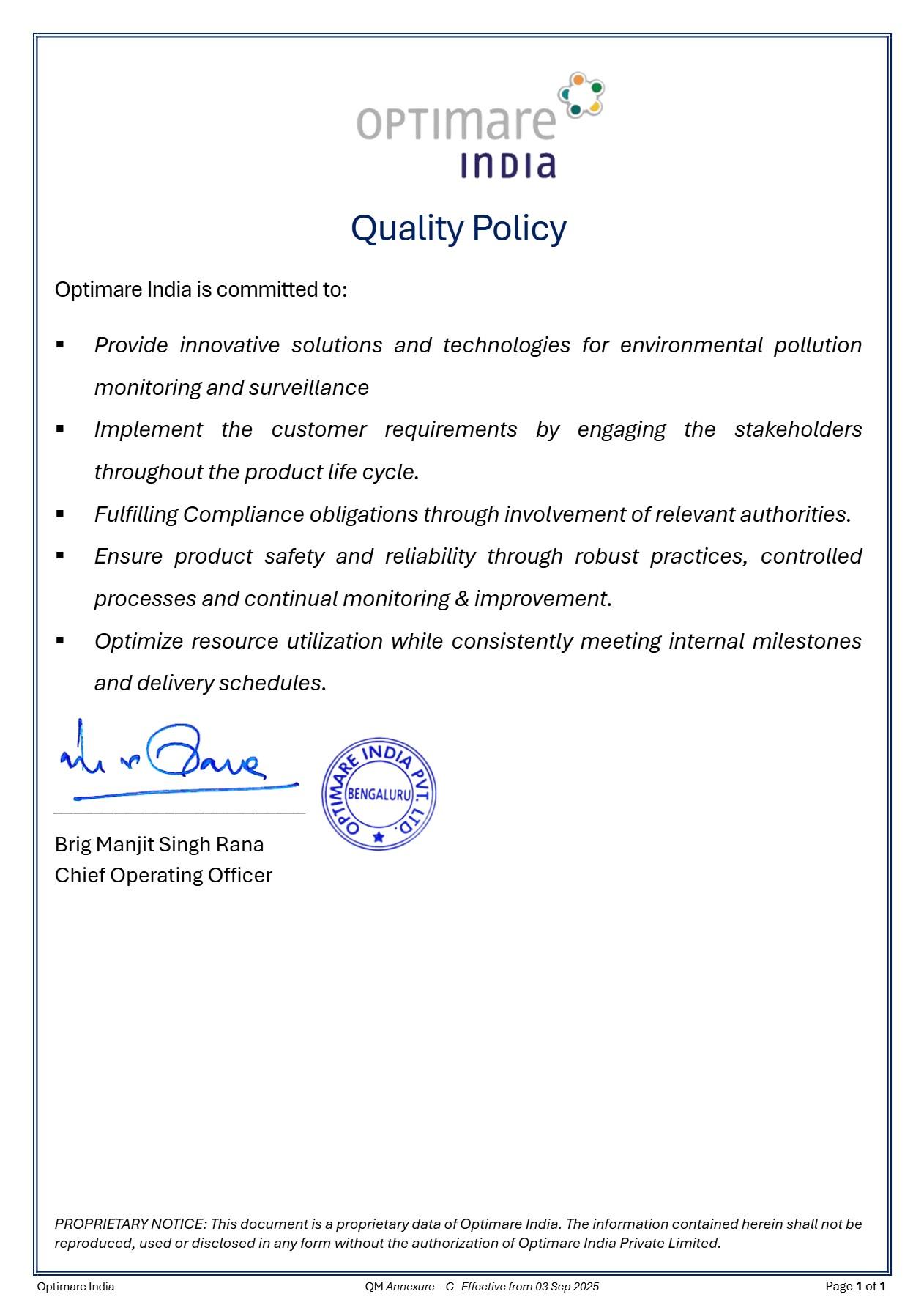 OPTIMARE vision and mission information